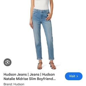 NWT Hudson Jeans Women's Slim Boyfriend Jeans - color Norah